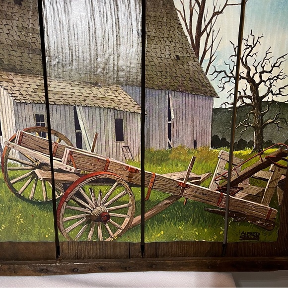 Springtime by Alfred Owles Old Barn Canvas Print on barn board - Picture 6 of 10